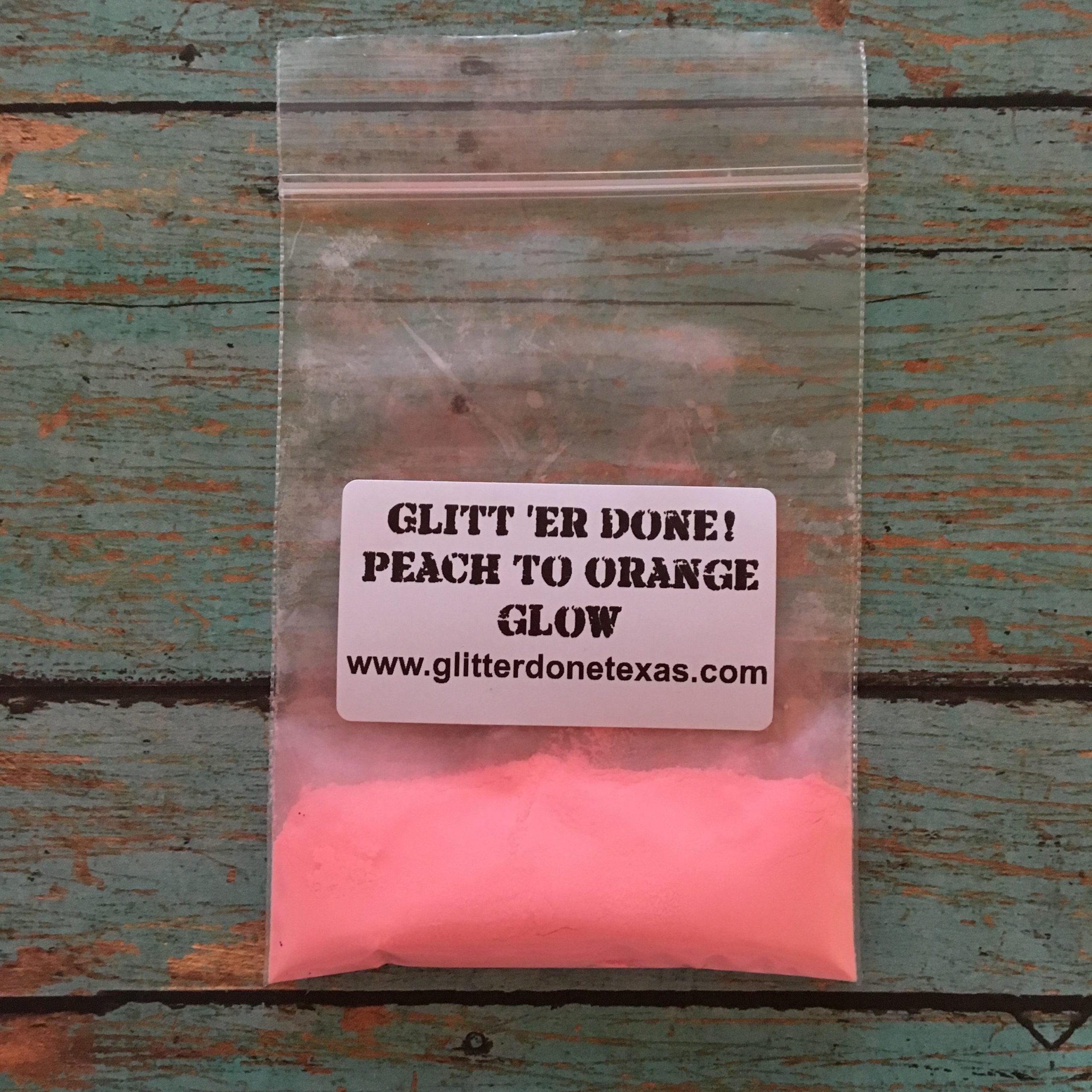 Peach to Orange Glow-in-the-Dark powder
