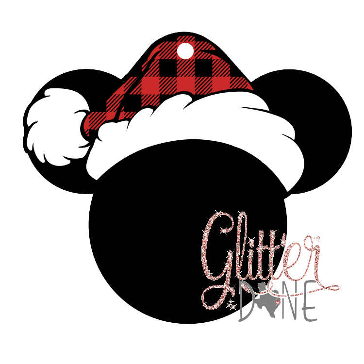 Santa Hat Mouse Head  Ornament