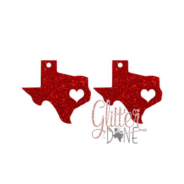 Texas Heart Acrylic Earring