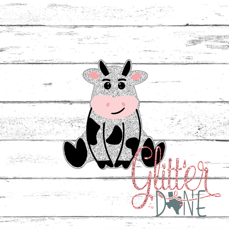 Cute Cow w/ Bow Badge Reel 2.4 IN